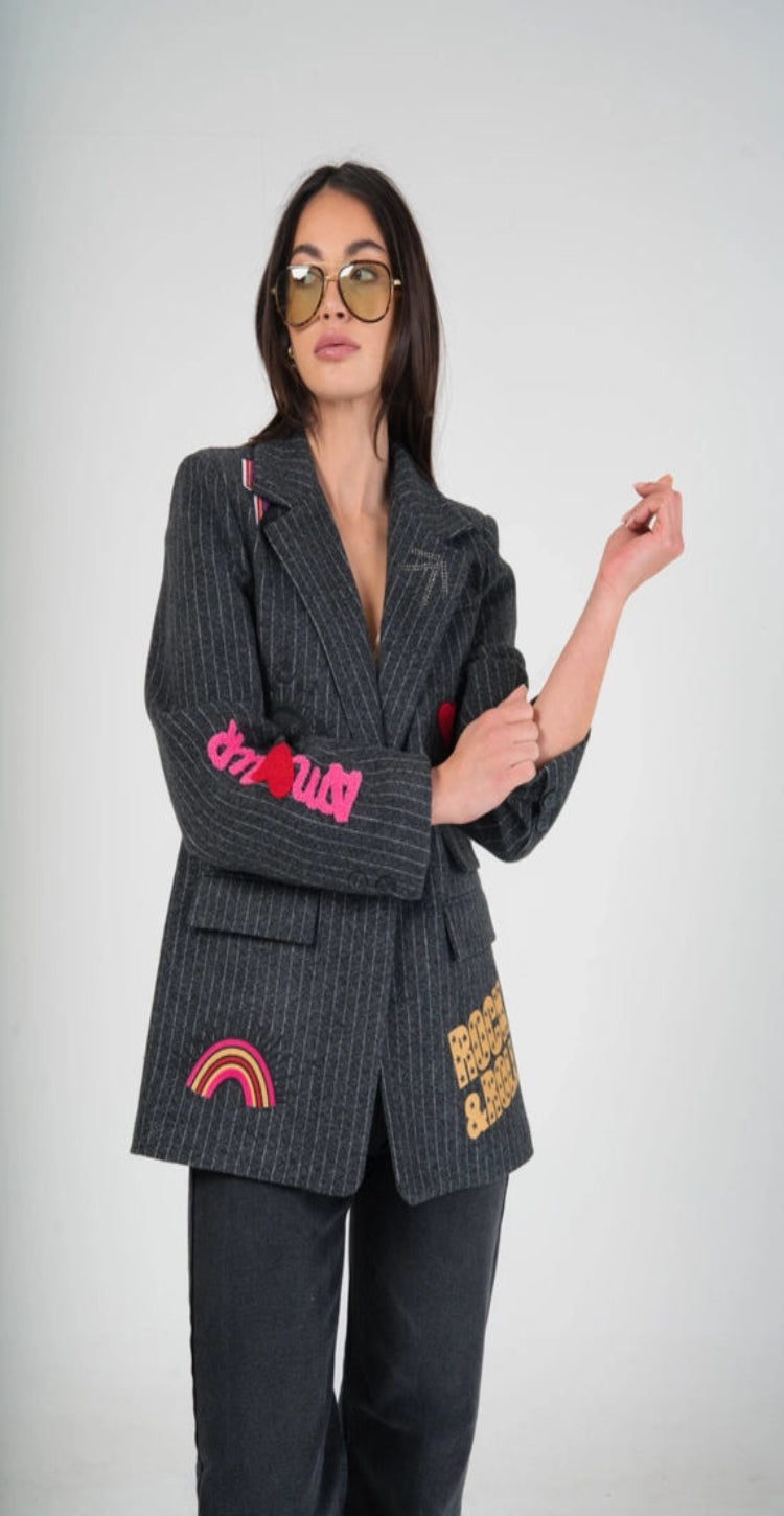 Veste 20 % laine - Gris foncé