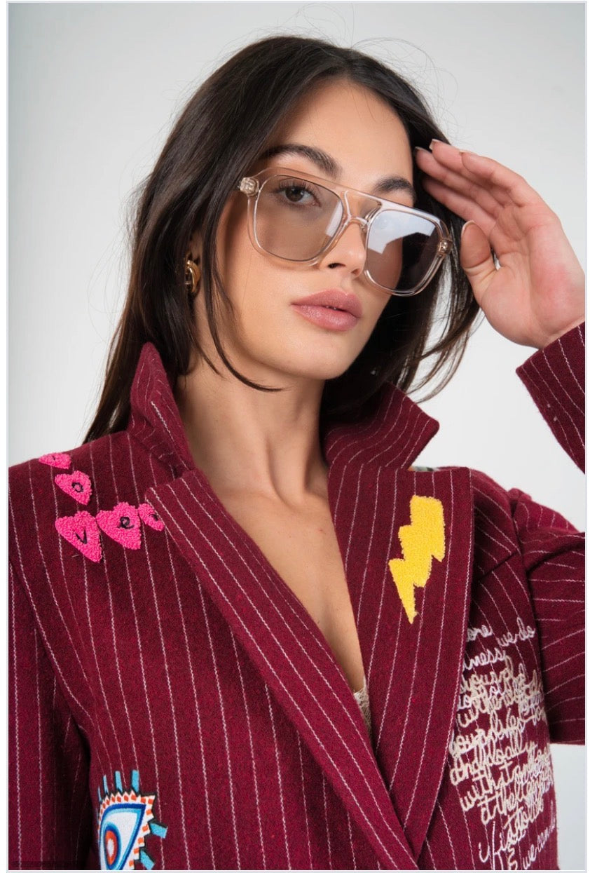 Veste 20 % laine -Bordeaux