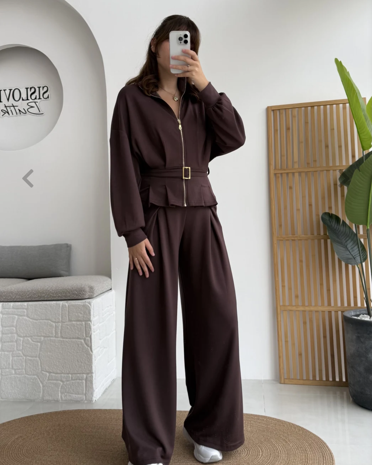 Ensemble avec ceinture Bordeaux