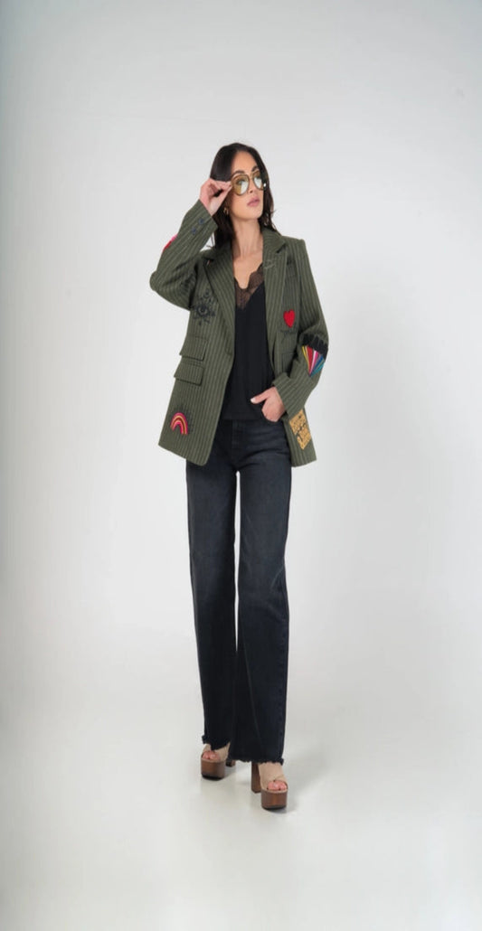 Veste 20 % laine -Kaki