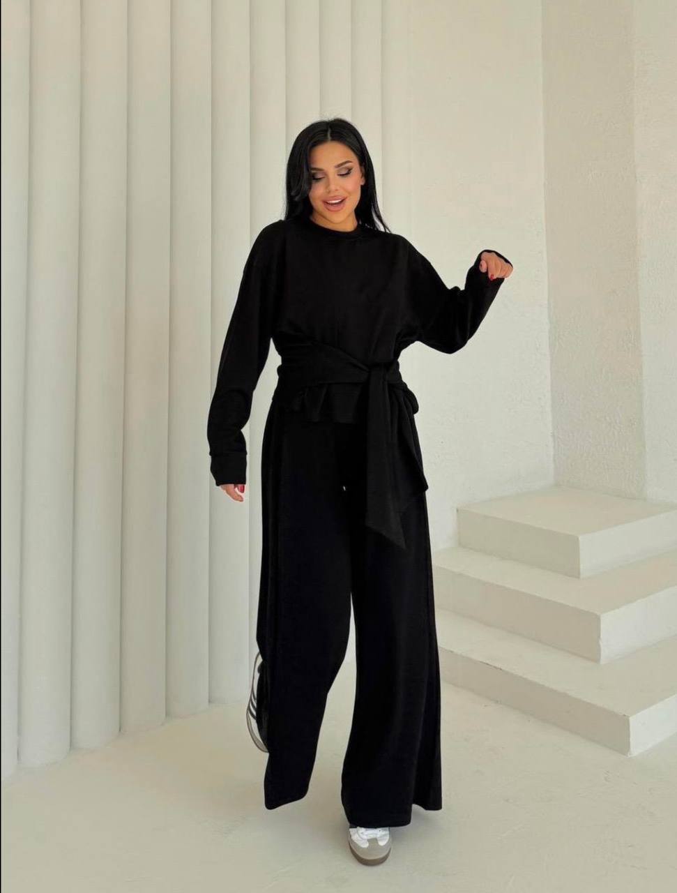 Jogging femme à nœud noir – Chic et confort