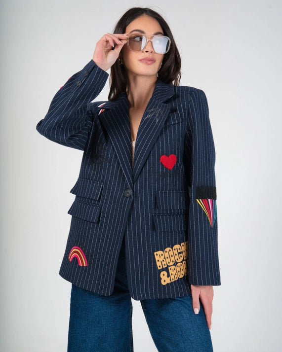 Veste 20 % laine - Bleu marine