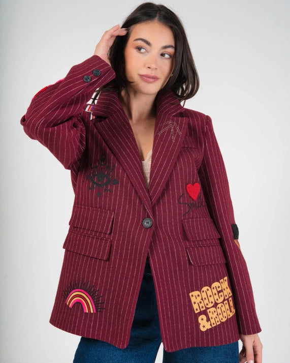 Veste 20 % laine -Bordeaux