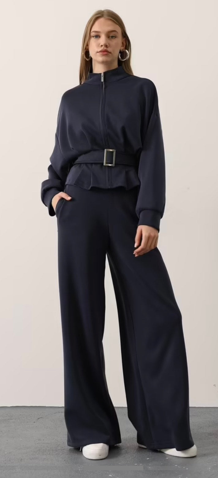 Ensemble  avec ceinture bleu nuit