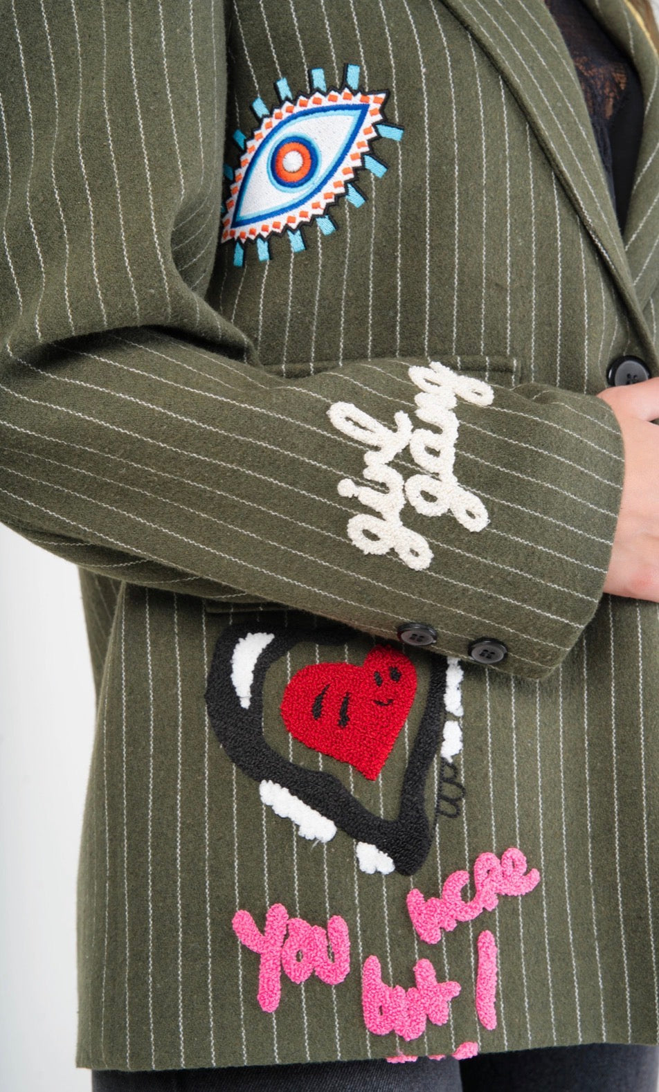 Veste 20 % laine -Kaki