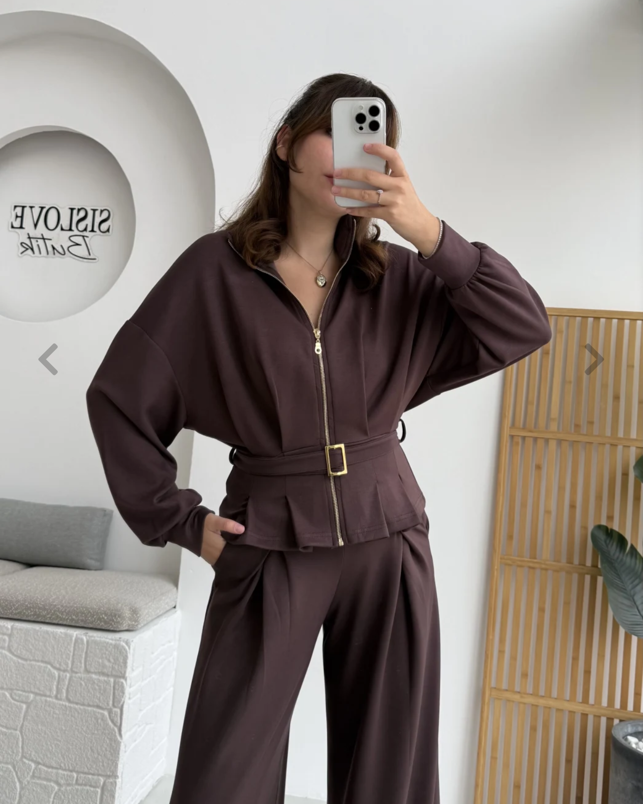 Ensemble  avec ceinture Bordeaux