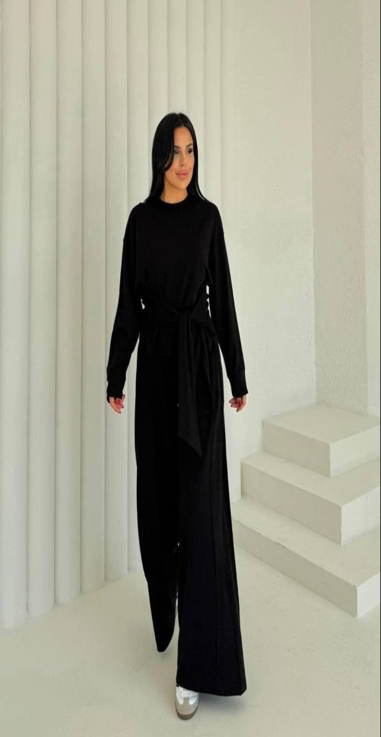 Jogging femme à nœud noir – Chic et confort